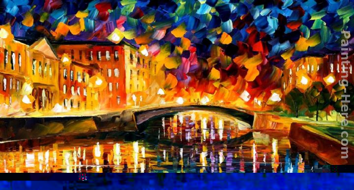 BRIDGE OVER DREAMS painting - Leonid Afremov BRIDGE OVER DREAMS art painting